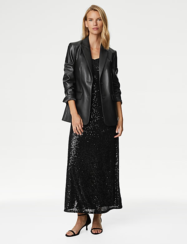 Sequin V-Neck Midaxi Cami Dress