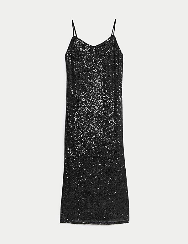 Sequin V-Neck Midaxi Cami Dress - DE