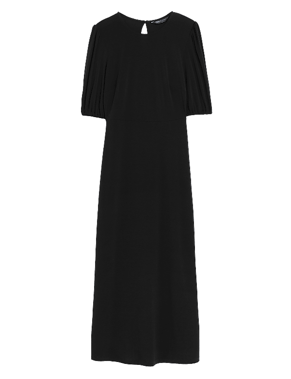 Jersey Round Neck Midi Tea Dress