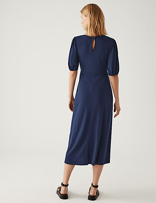 Jersey Round Neck Midi Tea Dress
