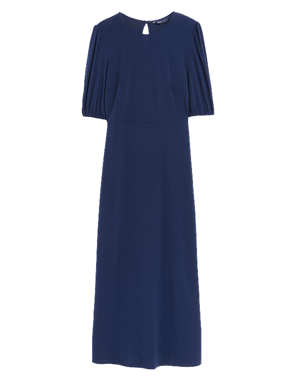 Jersey Round Neck Midi Tea Dress