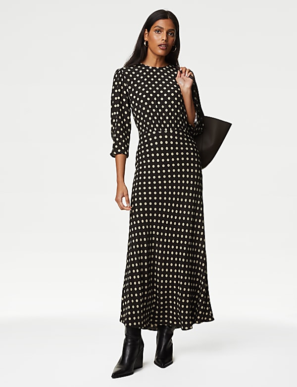 Spot Print Midaxi Tea Dress