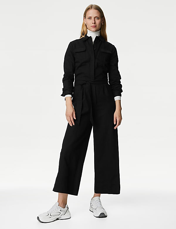 Denim Utility Jumpsuit BLACK DENIM Jumpsuits M S GR