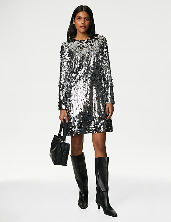Marks and spencer black sequin dress shop