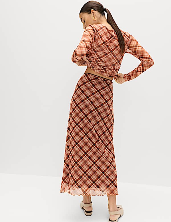 Checked Midaxi Pencil Skirt - RS