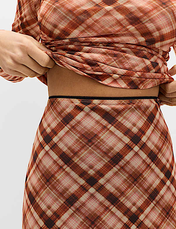 Checked Midaxi Pencil Skirt - RS