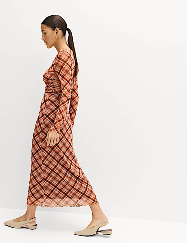 Checked Midaxi Pencil Skirt - RS