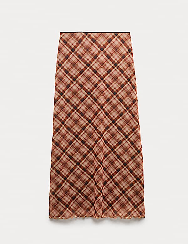 Checked Midaxi Pencil Skirt - RS