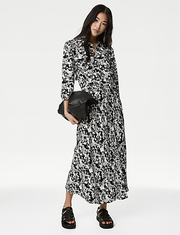 Floral Belted Midaxi Shirt Dress - MY
