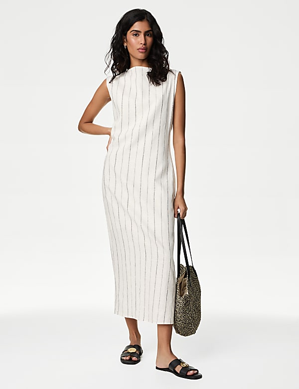Marks and spencer white linen dress shop