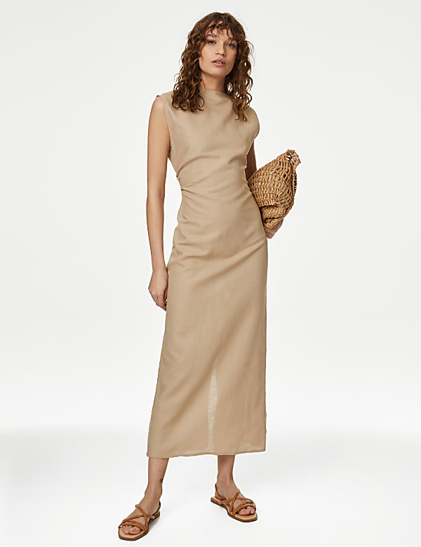 Linen bodycon dress shop