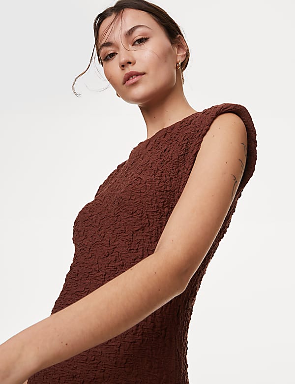 Cotton Rich Textured Midaxi Bodycon Dress