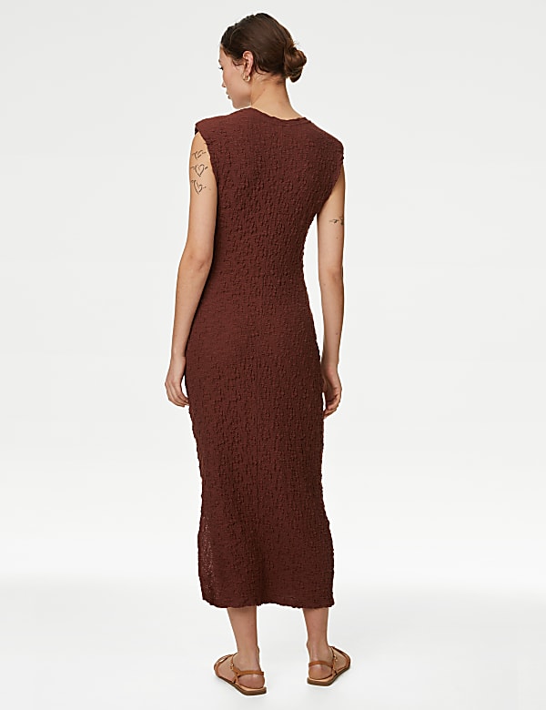 Cotton Rich Textured Midaxi Bodycon Dress