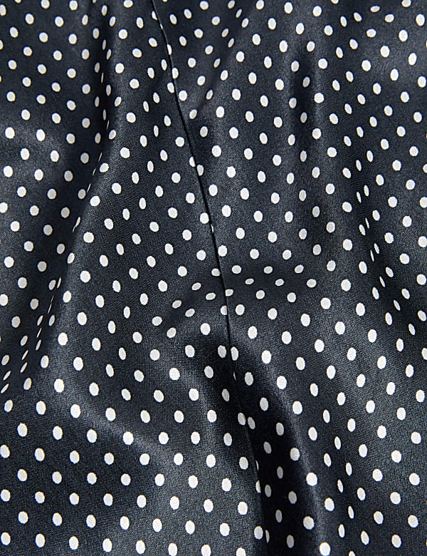 Satin Polka Dot Midi Column Dress