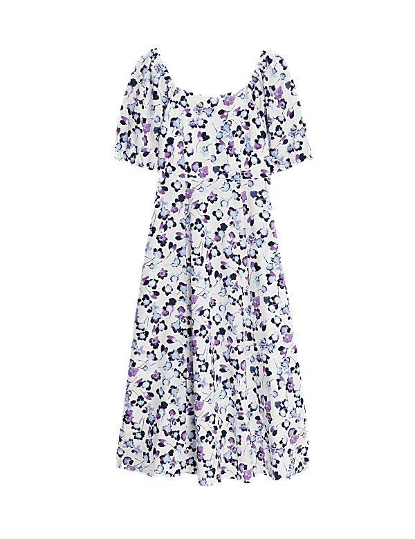 Linen Rich Square Neck Midaxi Day Dress