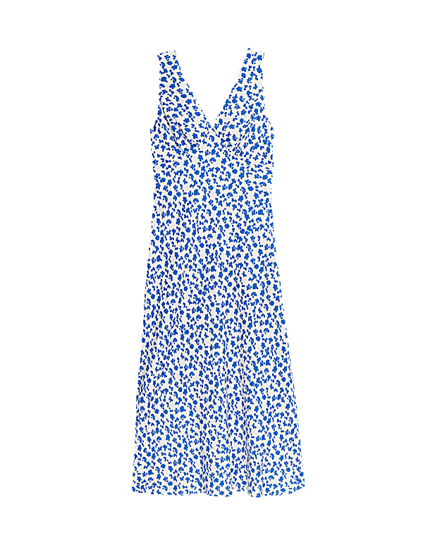 Buy Lyocell Blend Floral V-Neck Midaxi Tea Dress at Marks & Spencer