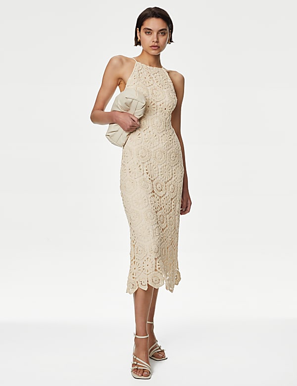 Cotton Rich Textured Midaxi Slip Dress