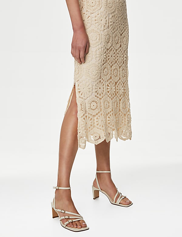 Cotton Rich Textured Midaxi Slip Dress