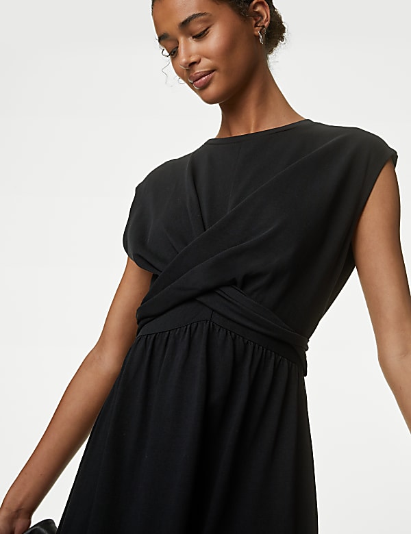 Buy Pure Cotton Round Neck Midi Wrap Dress at Marks & Spencer