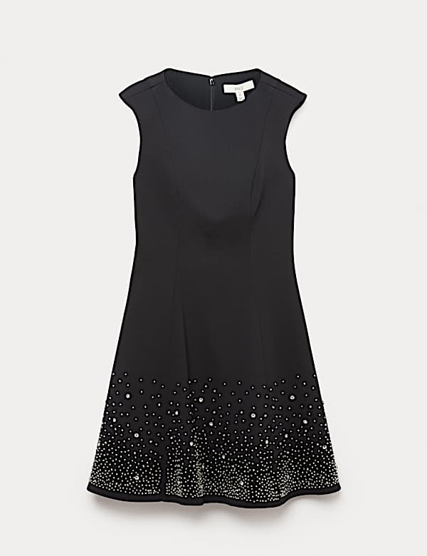 Embellished Mini Skater Dress - CZ