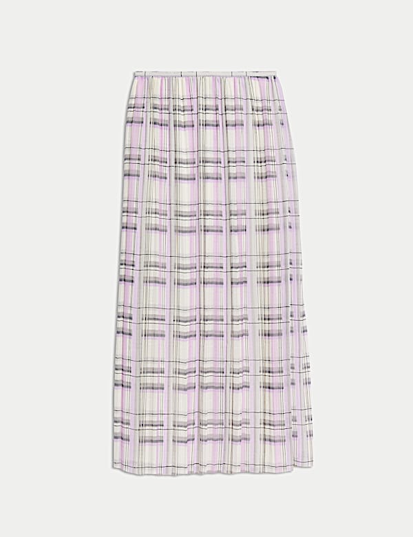 Checked Midaxi A-Line Skirt - GR