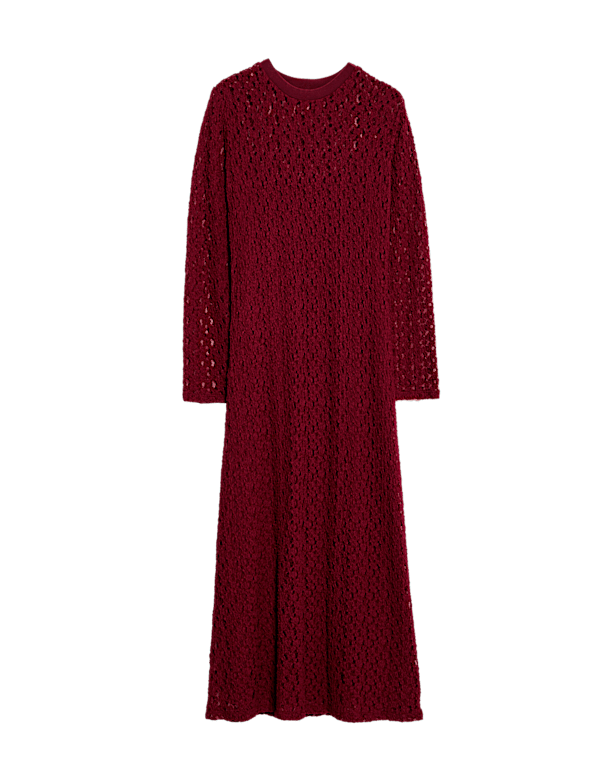 Jersey Knitted Lace Midaxi Dress