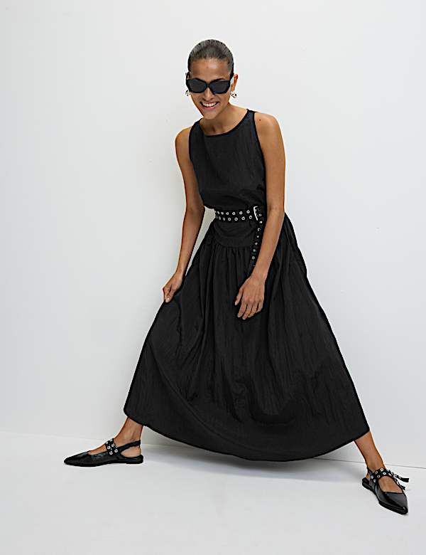Belted Midaxi Waisted Dress - GR