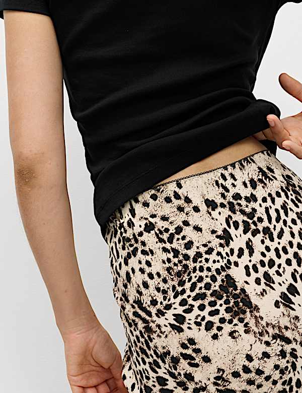 Animal Print Maxi Slip Skirt
