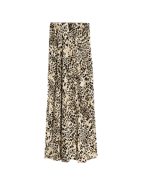 Animal Print Maxi Slip Skirt