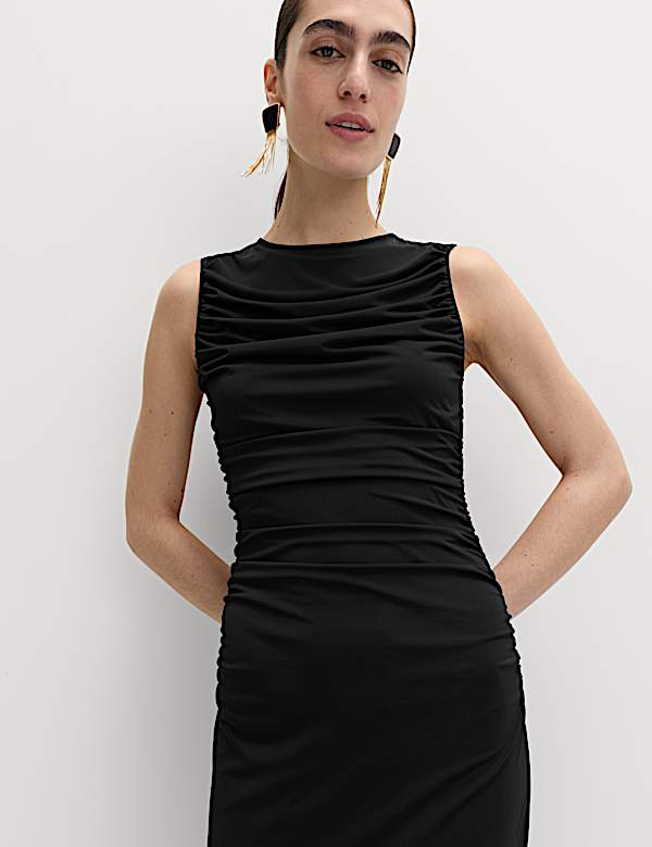 Jersey Ruched Midaxi Bodycon Dress - CZ