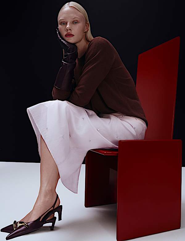 Embellished Midi A-Line Skirt - VN