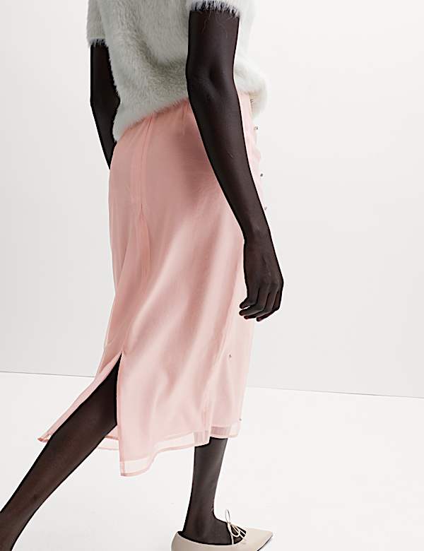 Embellished Midi A-Line Skirt - VN