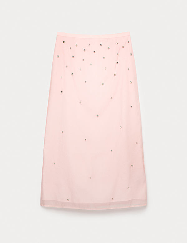 Embellished Midi A-Line Skirt - VN