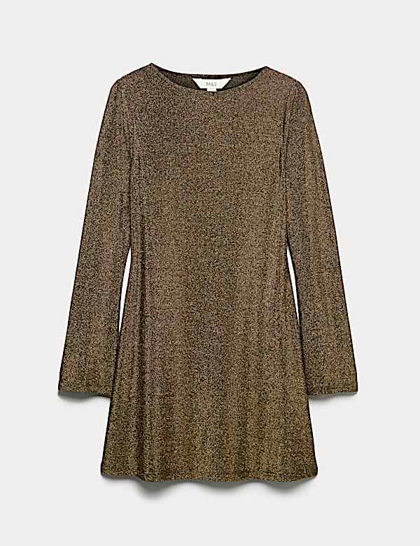Metallic Mini Shift Dress - LU