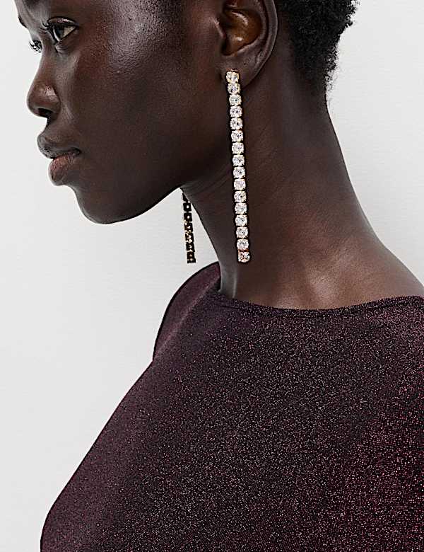 Lurex Metallic Mini Shift Dress