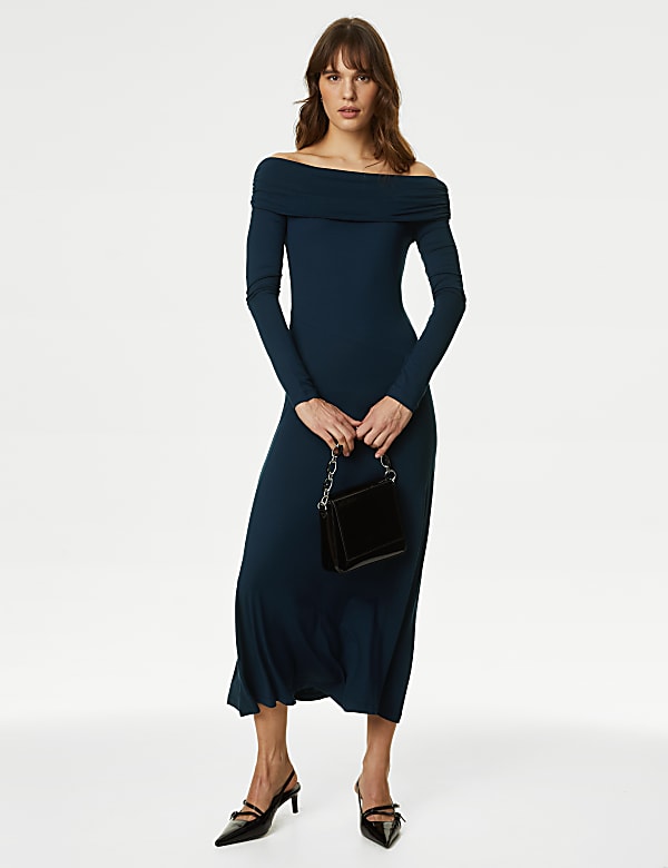 Jersey Bardot Midaxi Column Dress