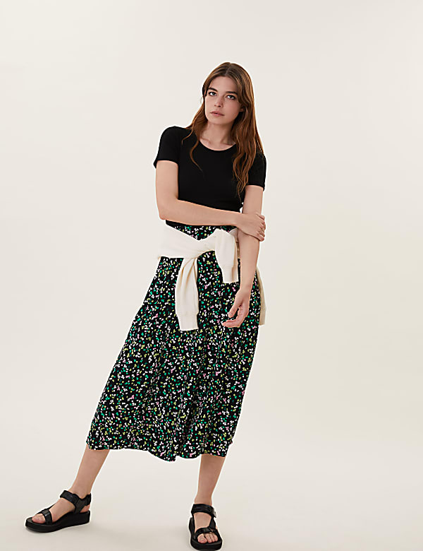 Floral Midaxi A-Line Skirt