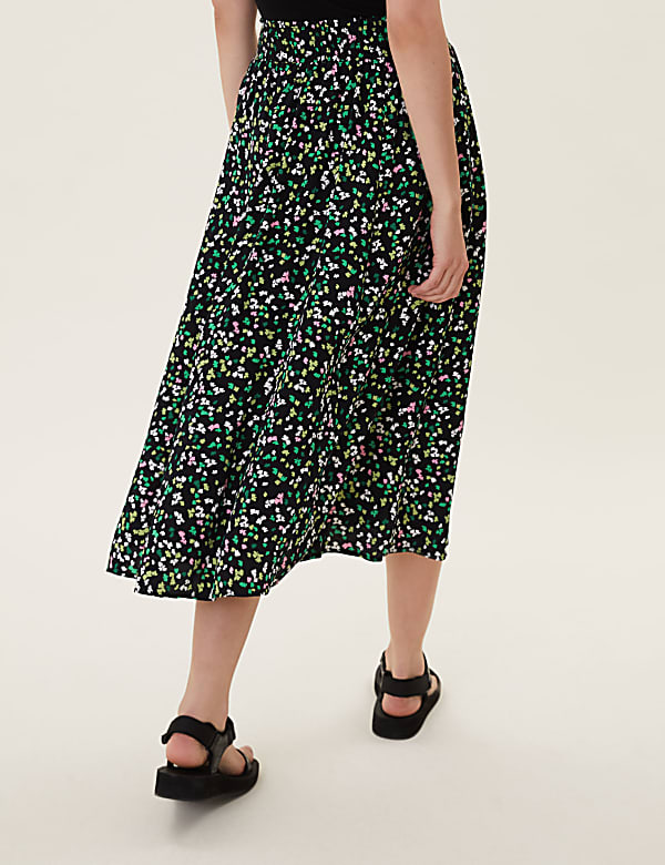 Floral Midaxi A-Line Skirt