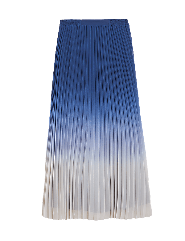 Ombre Pleated Midaxi Skirt