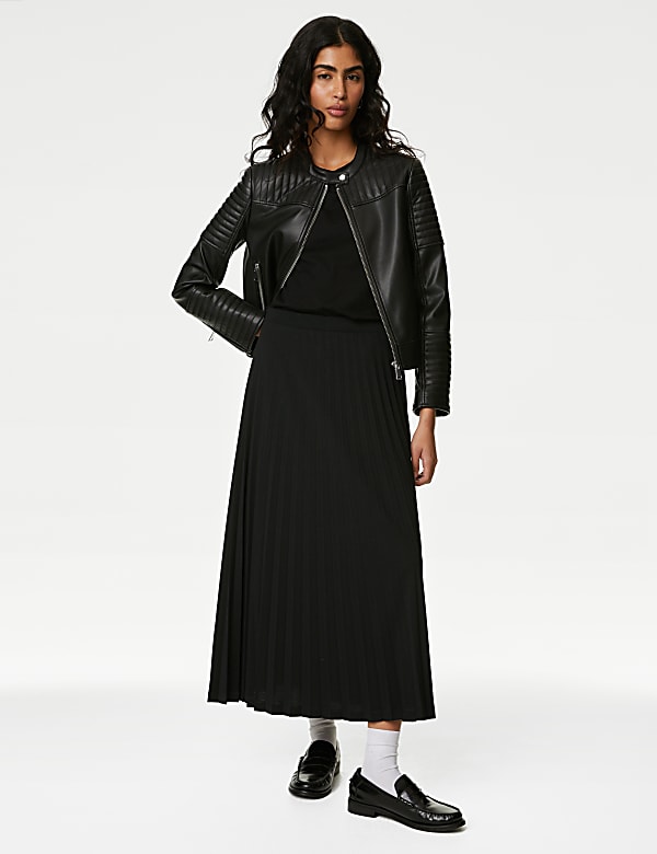 Jersey Pleated Midaxi Skirt - JP