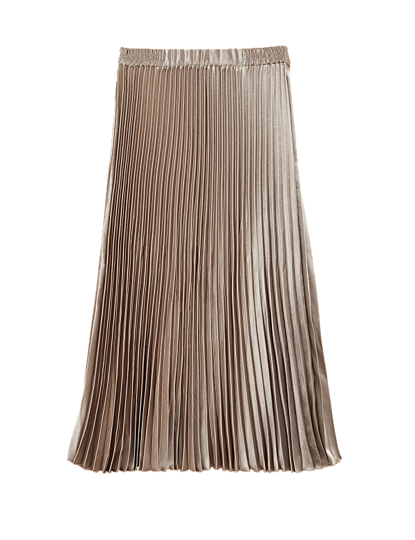 Buy Satin Pleated Midaxi Skirt at Marks & Spencer