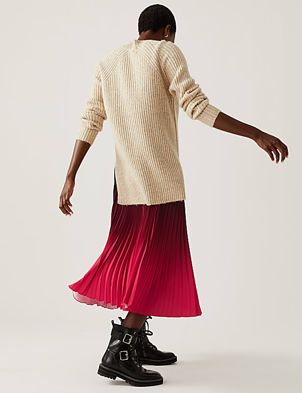 Ombre Pleated Midaxi Skirt