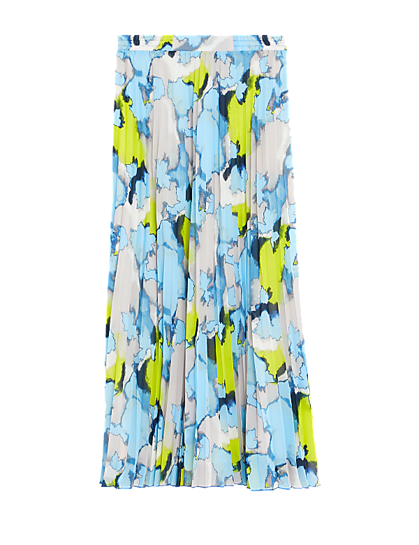 Printed Pleated Midaxi Skirt