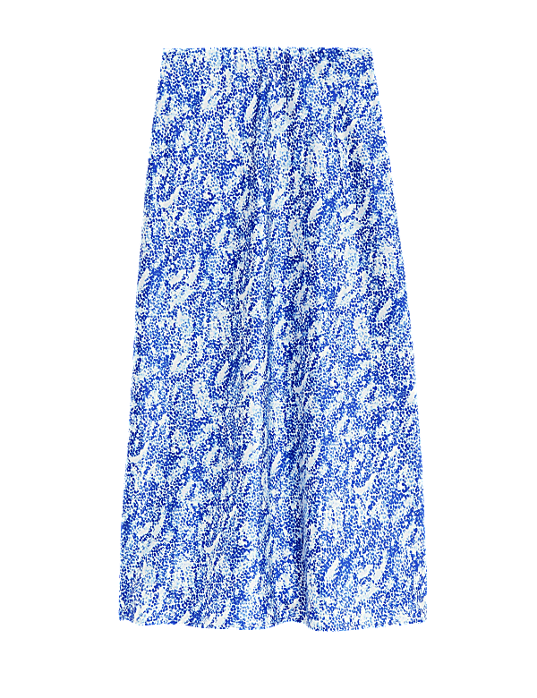 Satin Animal Print Midaxi Slip Skirt