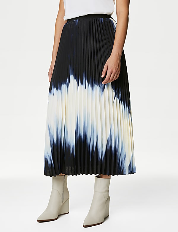 Ombre Pleated Midaxi Skirt