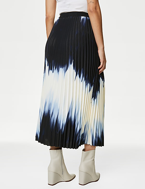 Ombre Pleated Midaxi Skirt