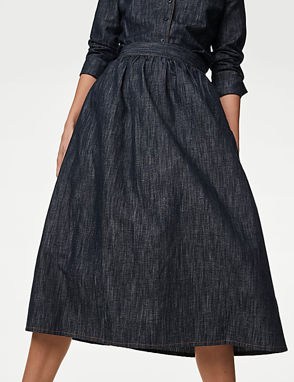 Denim Midaxi Circle Skirt