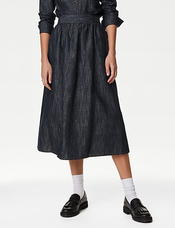 Denim Midaxi Circle Skirt