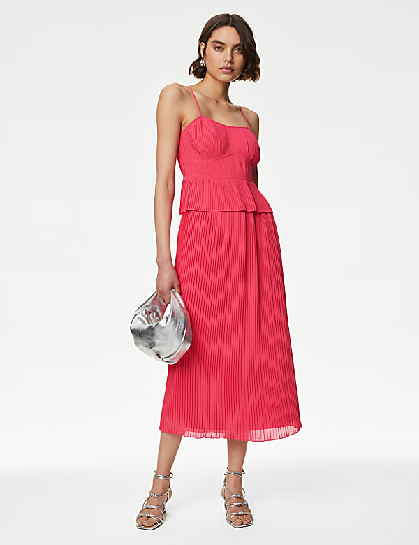 Pleated Midi Skirt