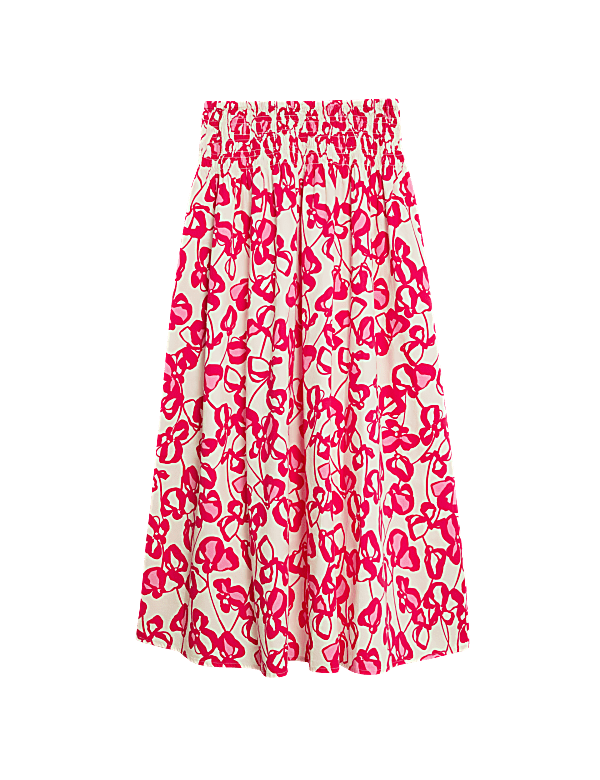 Pure Cotton Printed Maxi A-Line Skirt